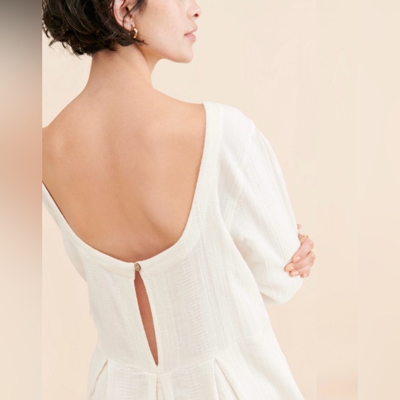 NEW NWT FREE PEOPLE Shiloh Cotton Linen Jumpsuit Ivory - Picture 4 of 9